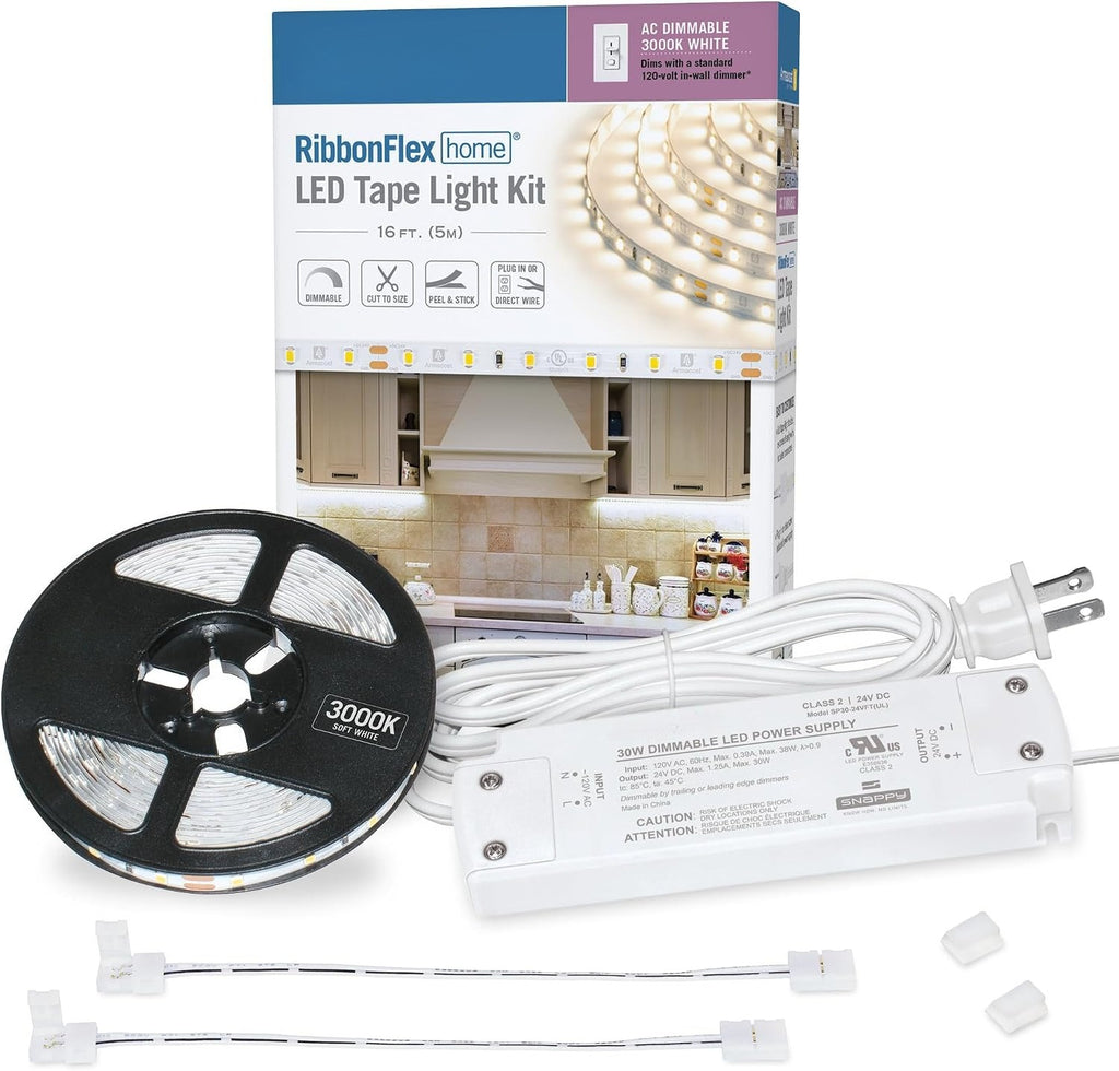 Dimmable Warm White LED Tape Light Kit