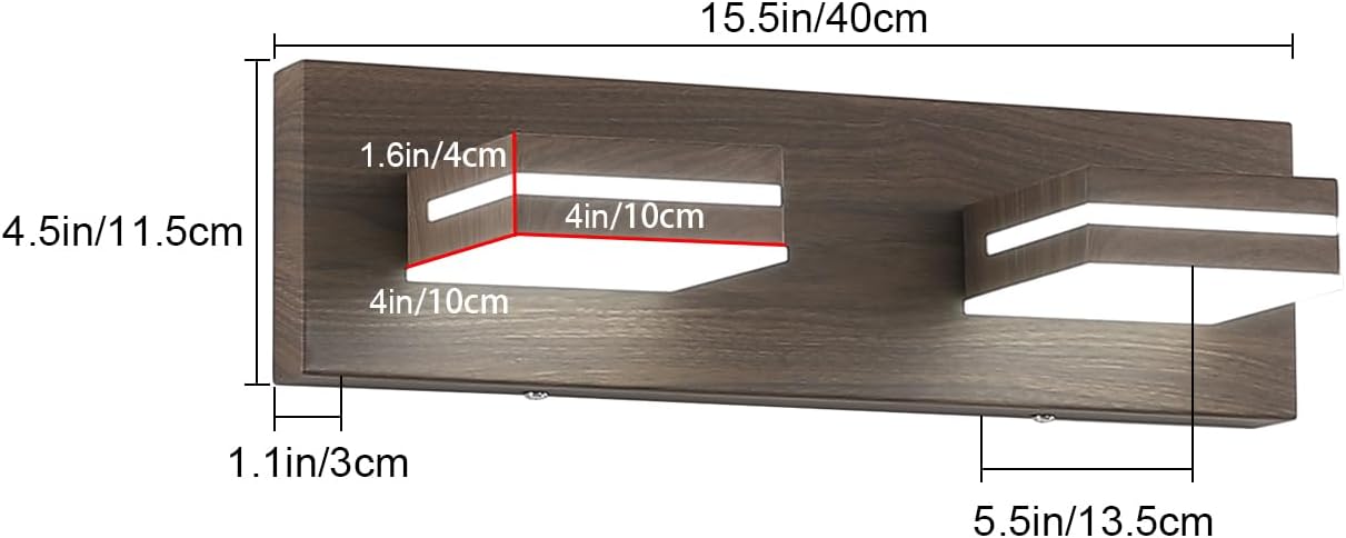 Modern 2‑Light LED Bathroom Vanity Wall Light Fixture