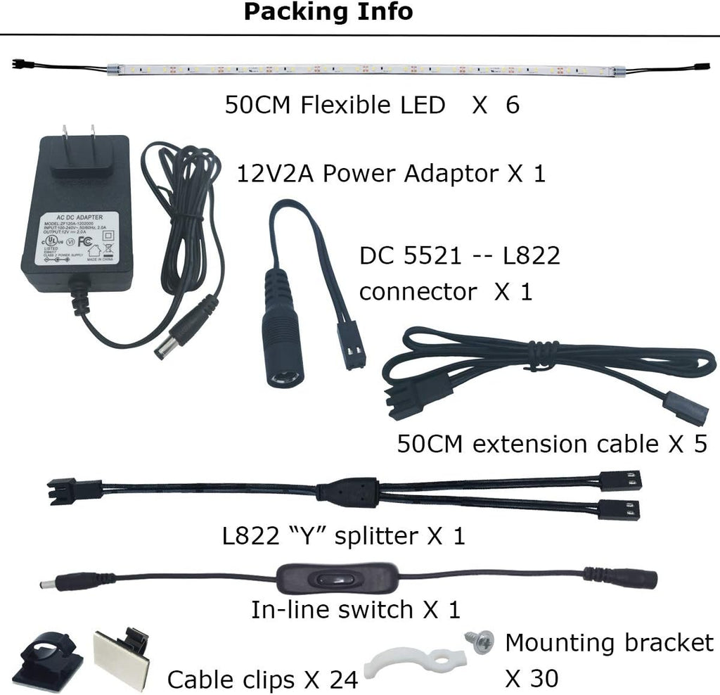 Flexible Warm White LED Under Cabinet Light Kit