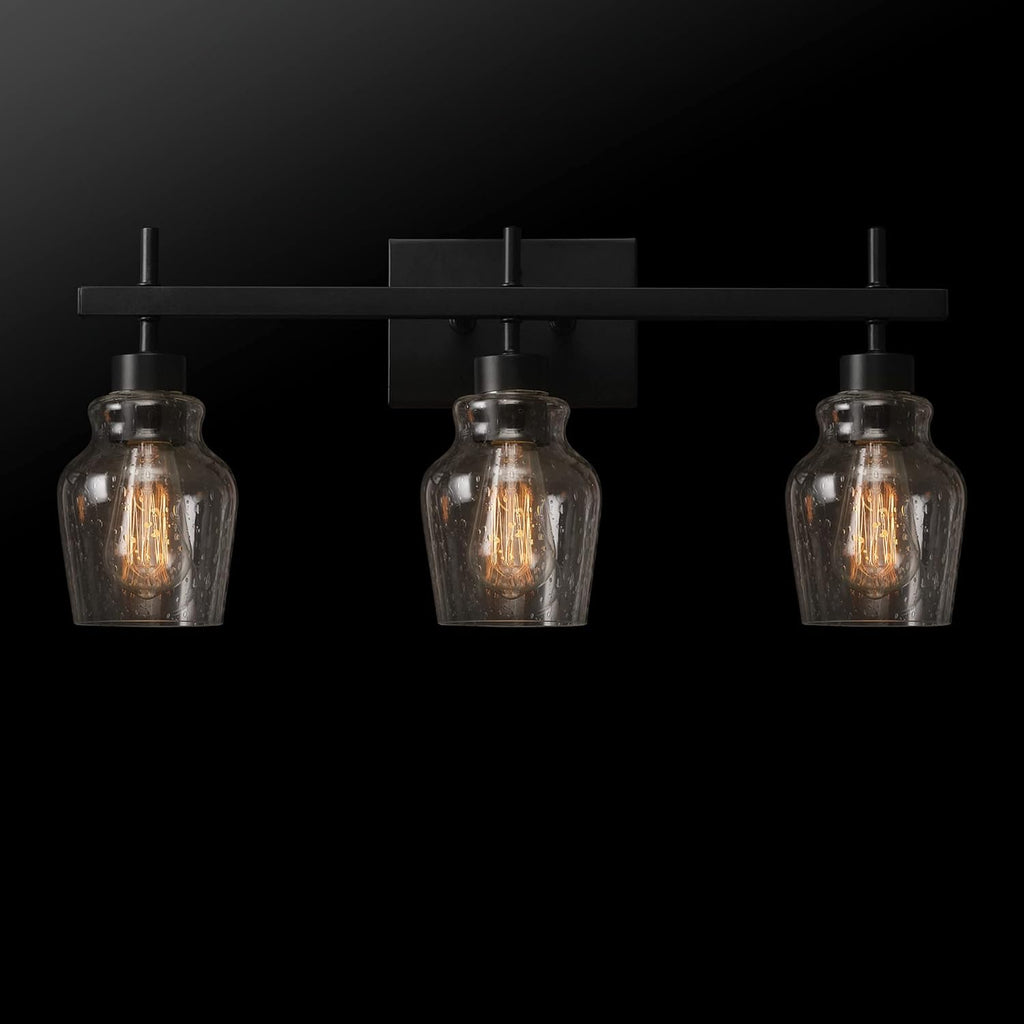 Matte Black Bathroom Vanity Light Accessory Set