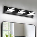 Matte Black 3‑Light LED Bathroom Vanity Light