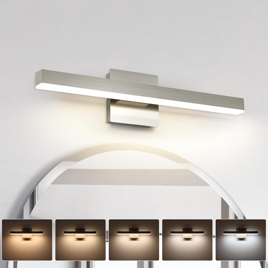 Brushed Nickel Modern Bathroom Vanity Light Fixture