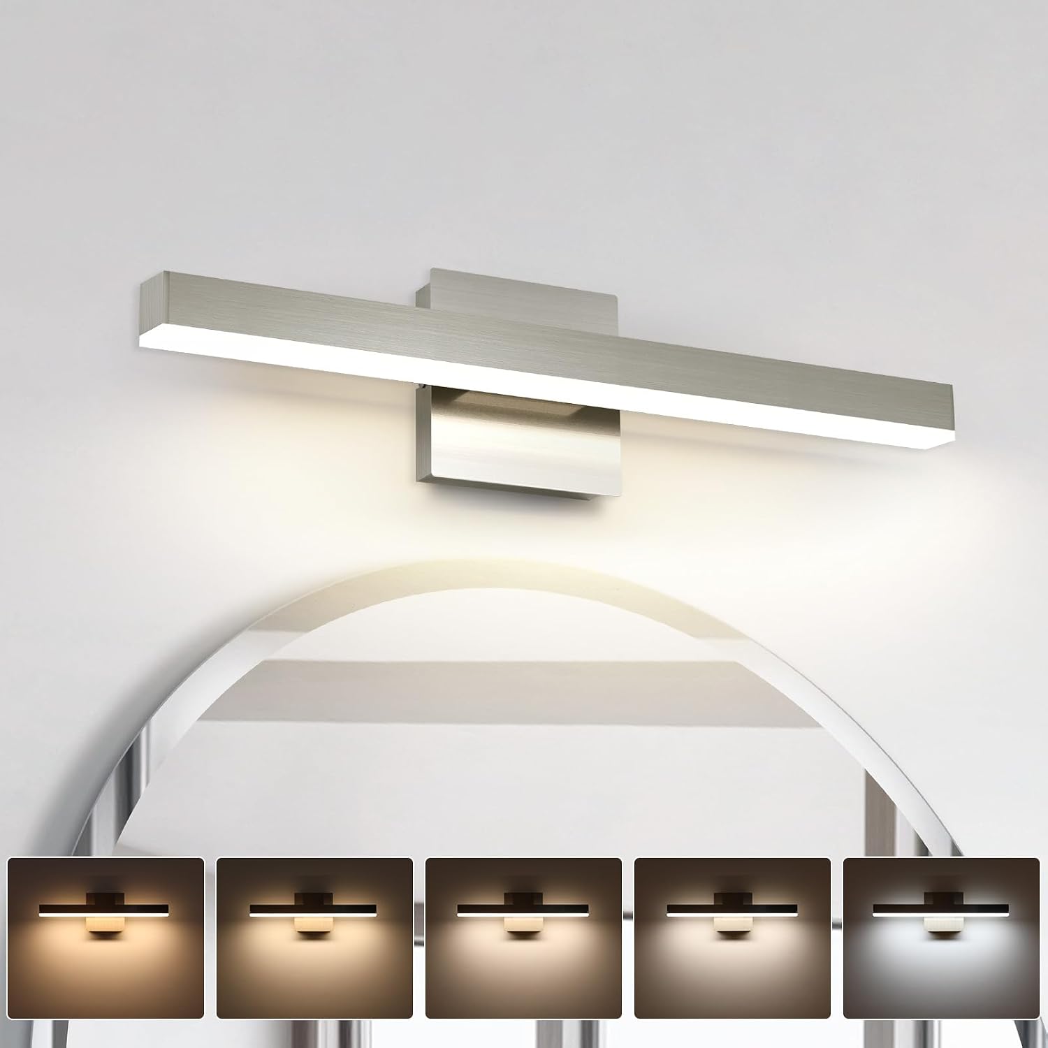Brushed Nickel Modern Bathroom Vanity Light Fixture