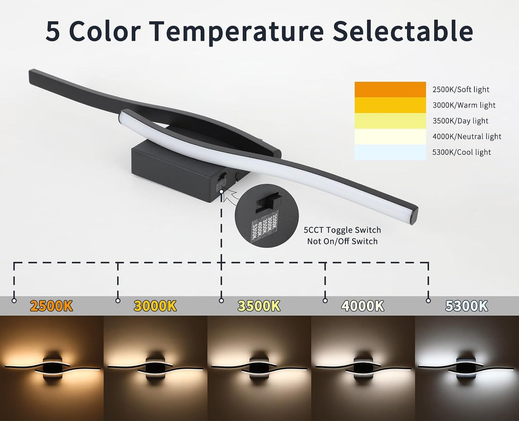 Modern Dimmable LED Black Bathroom Vanity Sconce Light