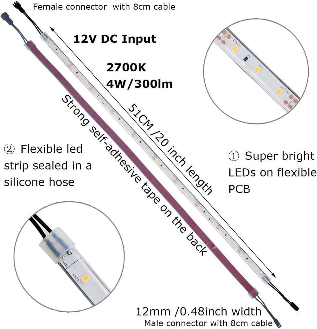 Flexible Warm White LED Under Cabinet Light Kit