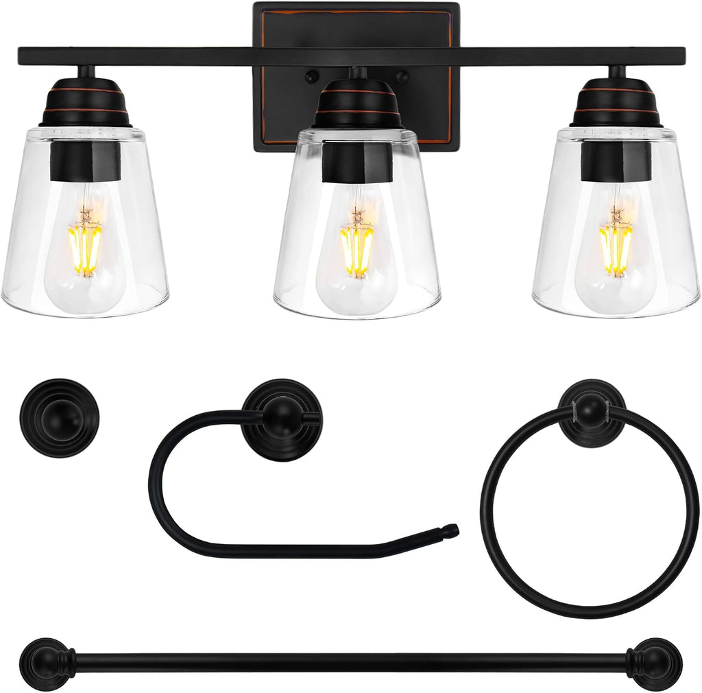 3‑Light Bathroom Vanity Light Accessory Set