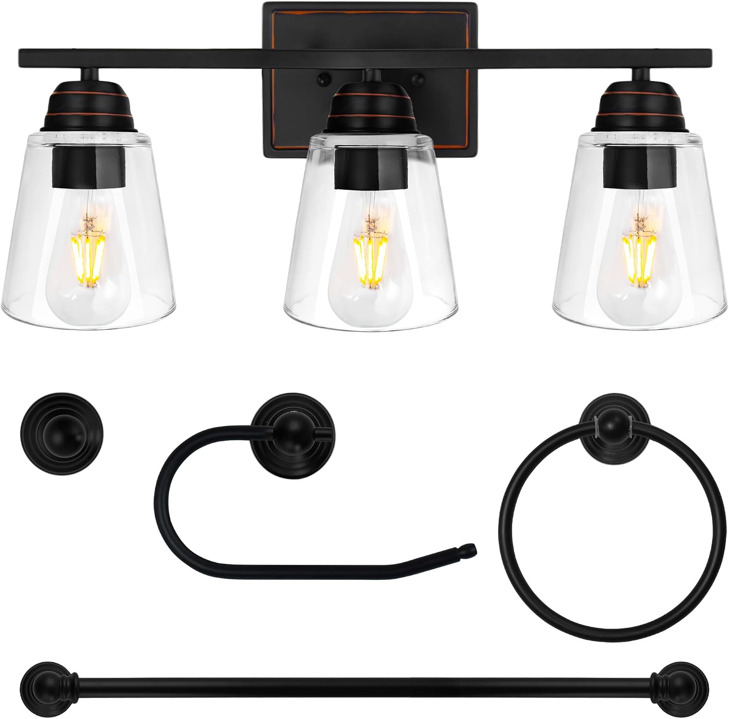 3‑Light Bathroom Vanity Light Accessory Set