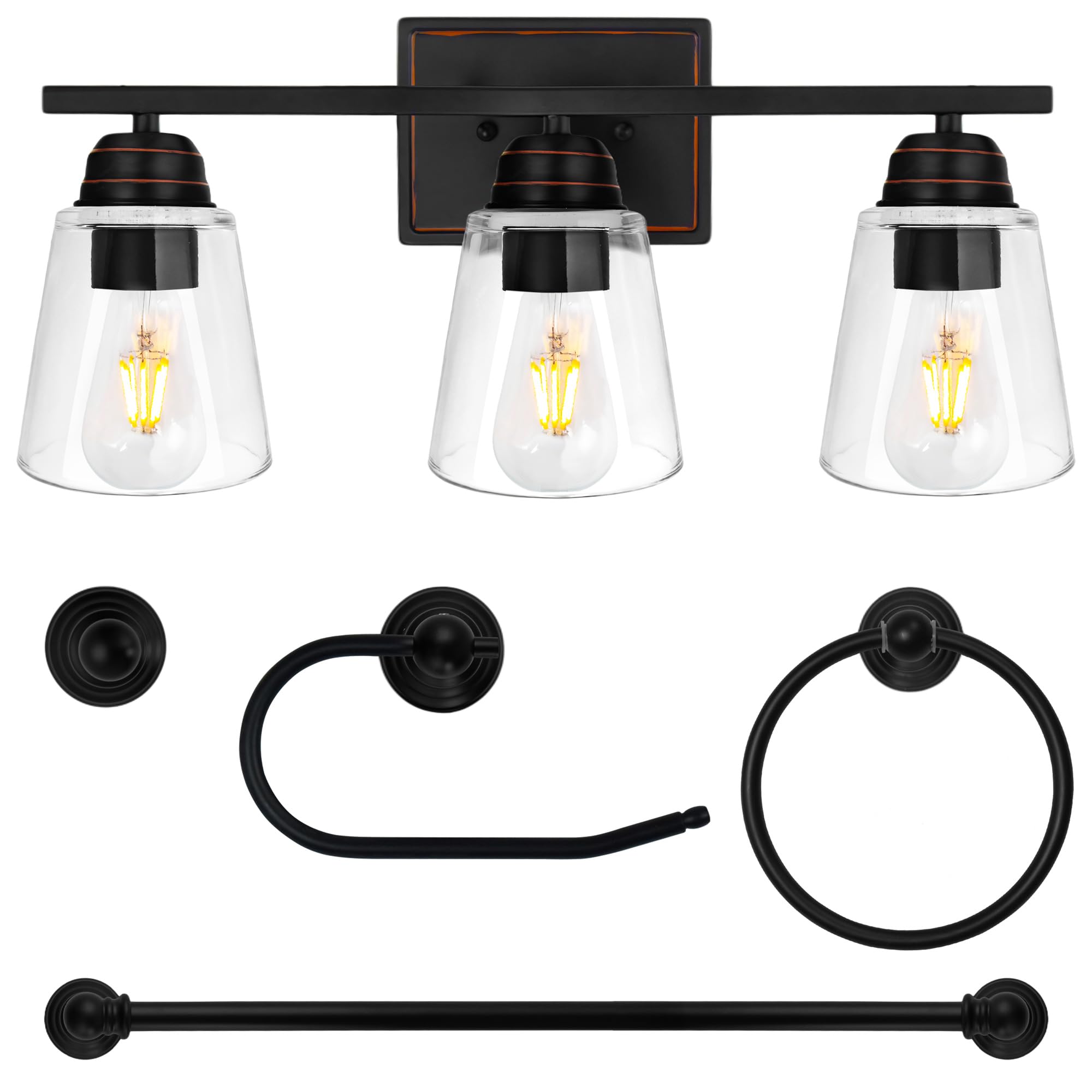3‑Light Bathroom Vanity Light Accessory Set