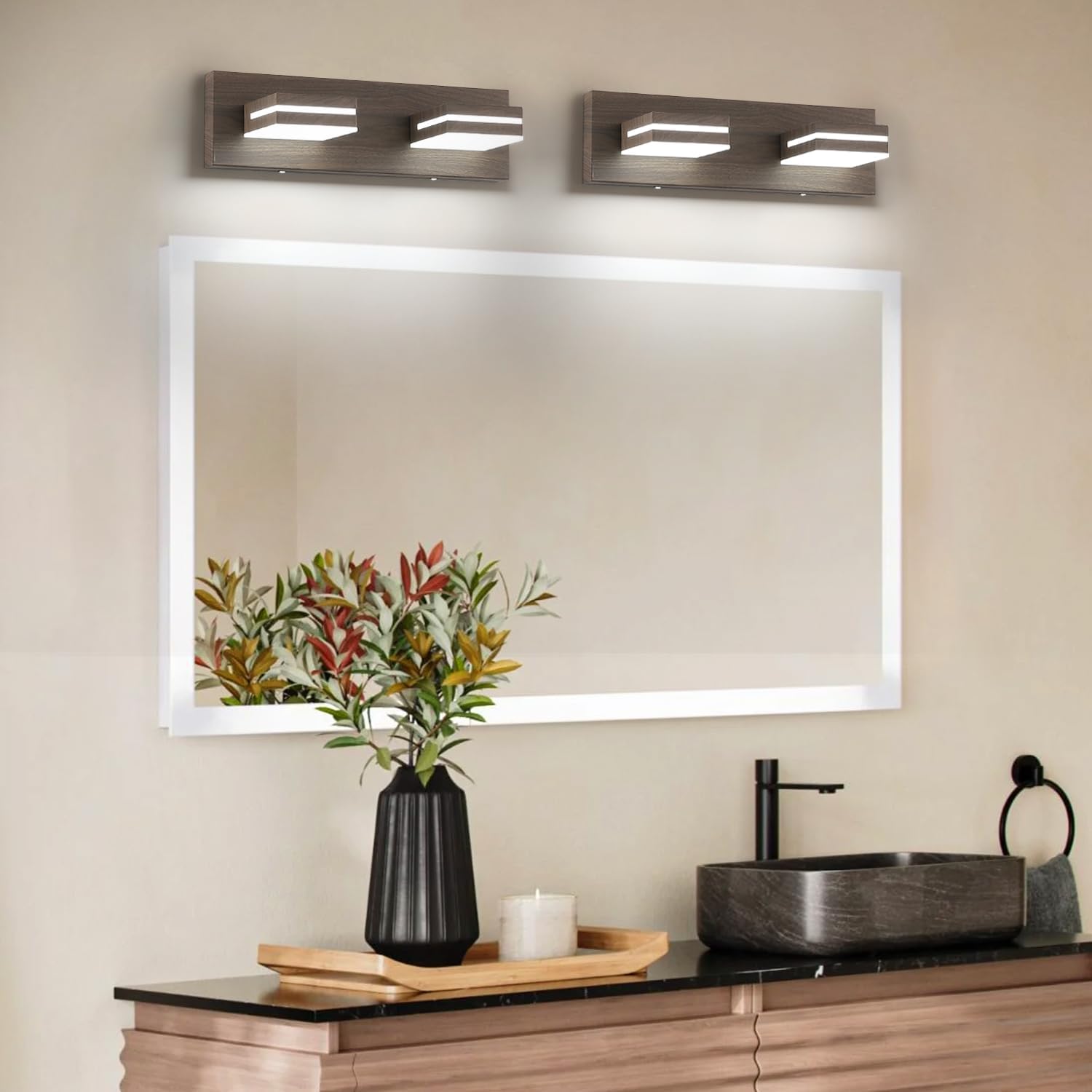 Modern 2‑Light LED Bathroom Vanity Wall Light Fixture