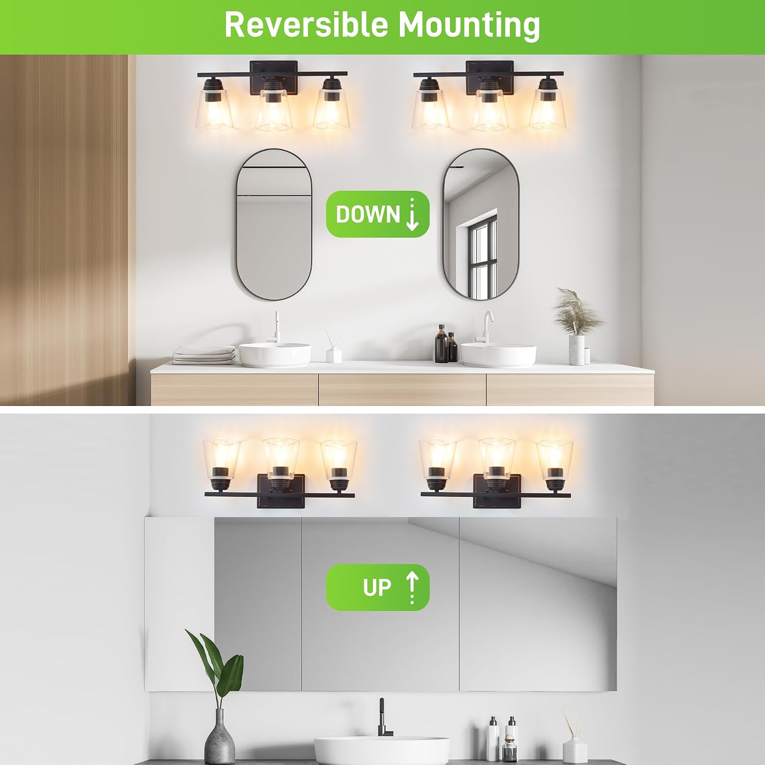 3‑Light Bathroom Vanity Light Accessory Set