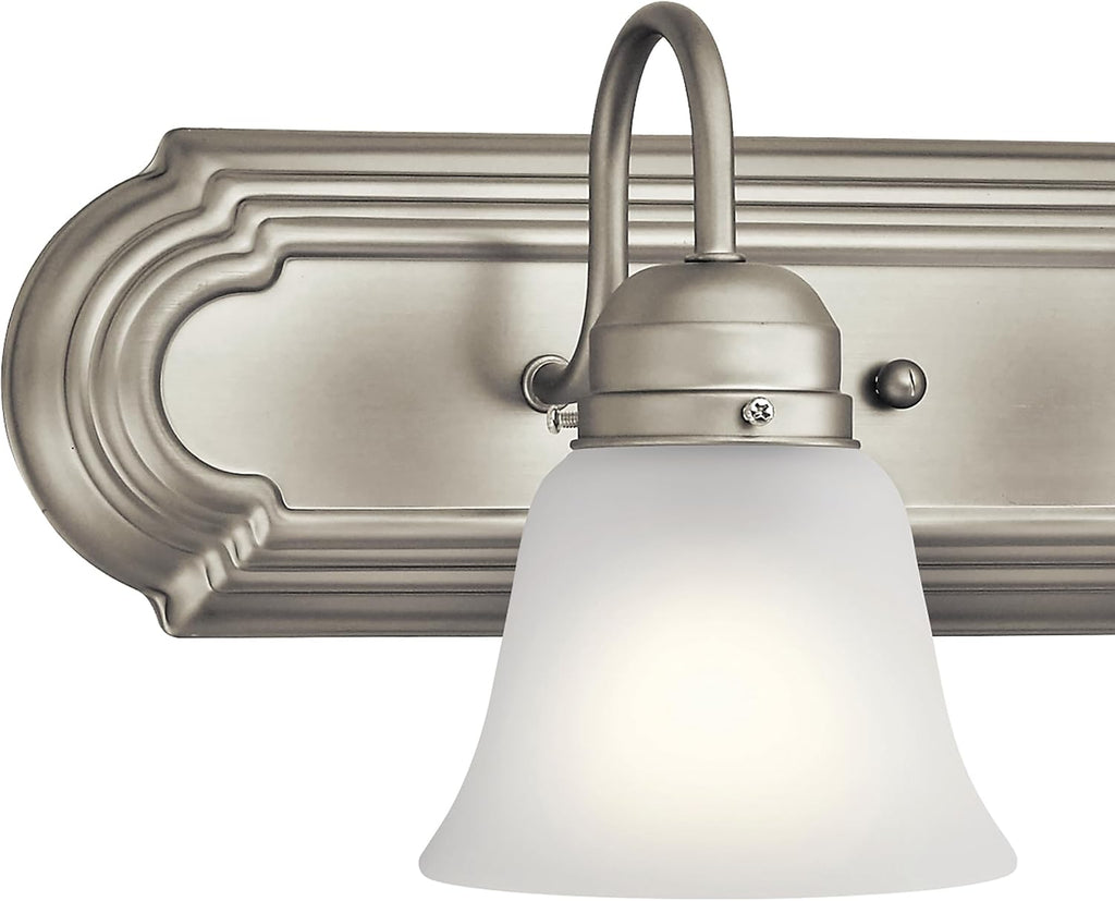 Brushed Nickel 3‑Light Bathroom Vanity Light Fixture
