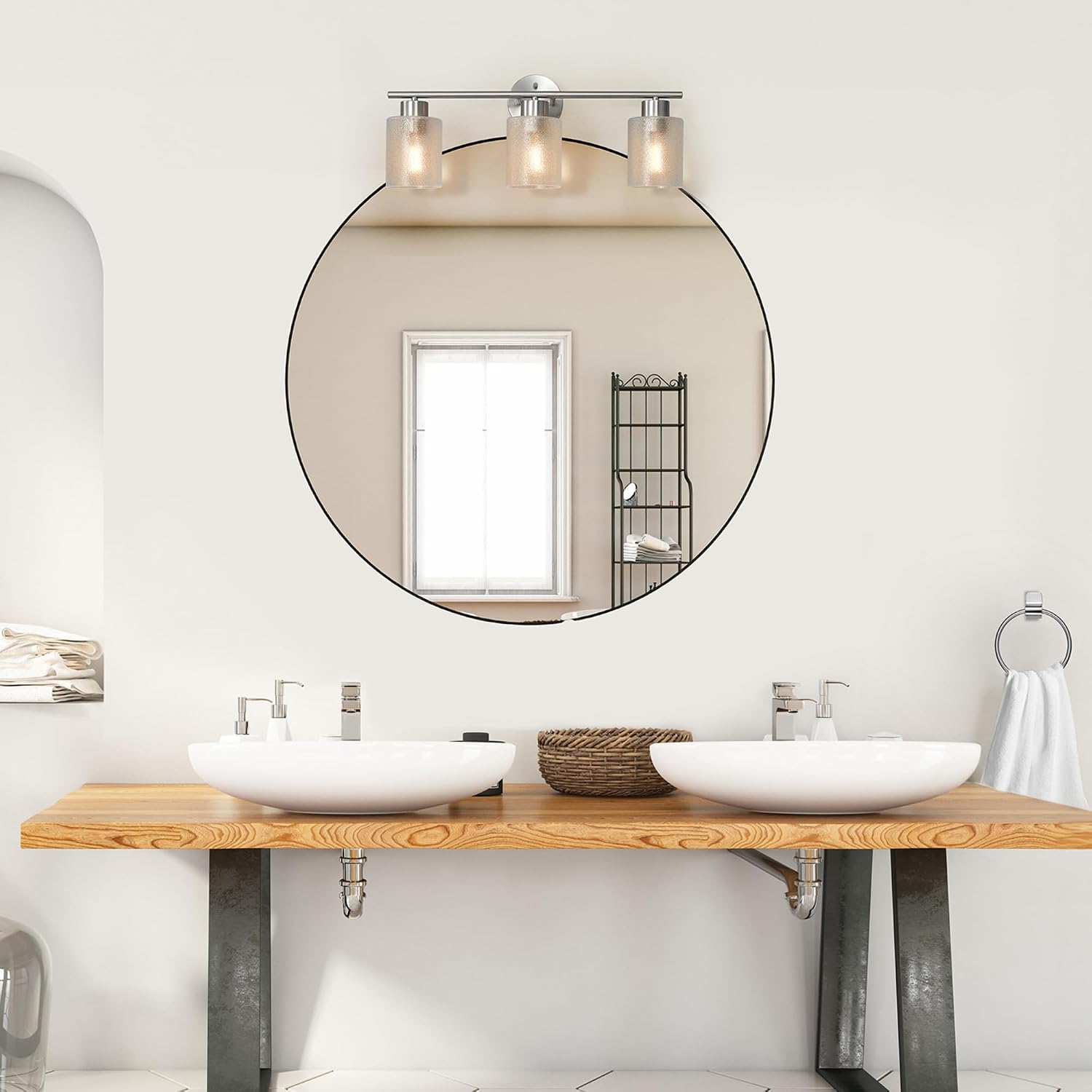 Brushed Nickel Bathroom Vanity Light Accessory Set