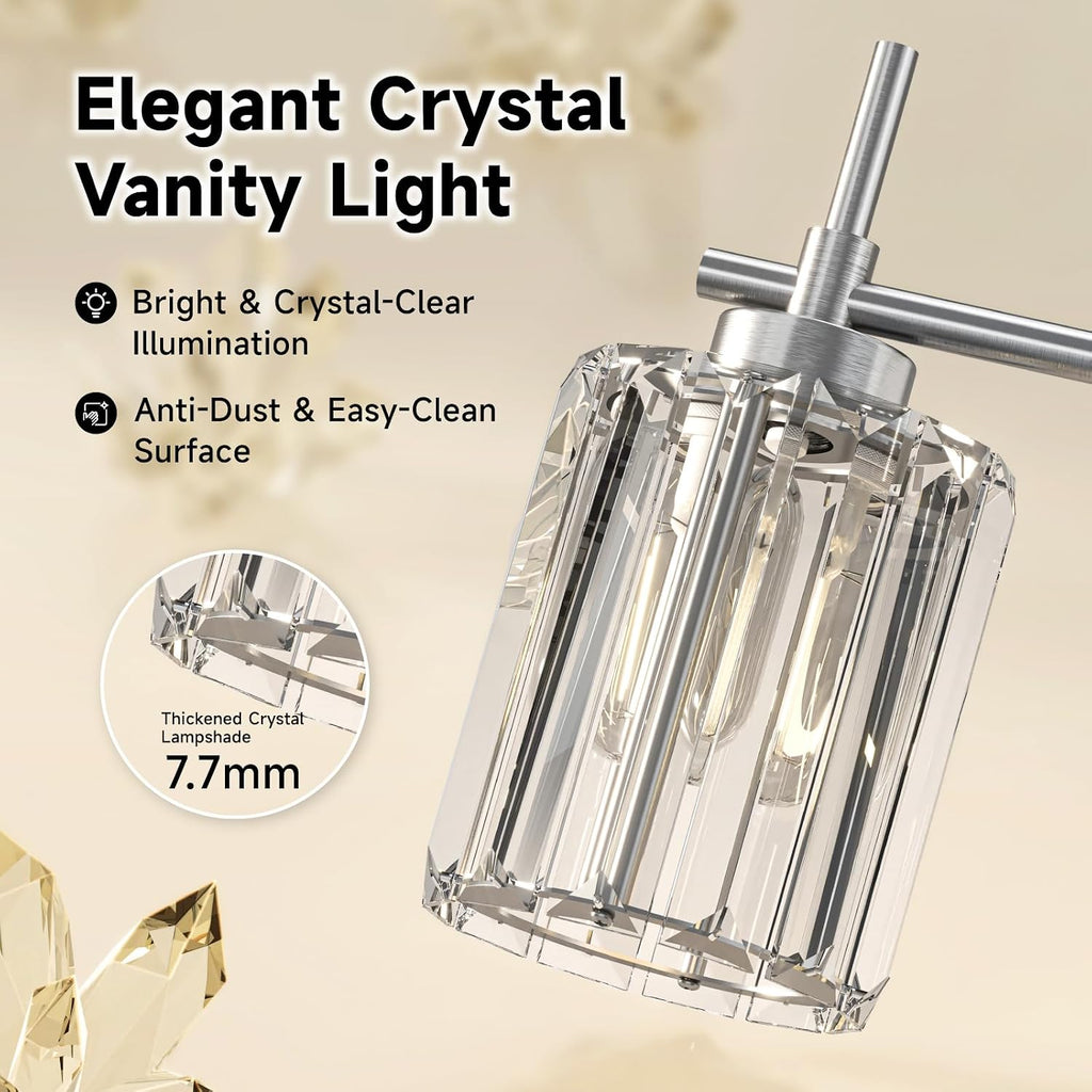 Nickel 6‑Light Bathroom Vanity Wall Light Fixture