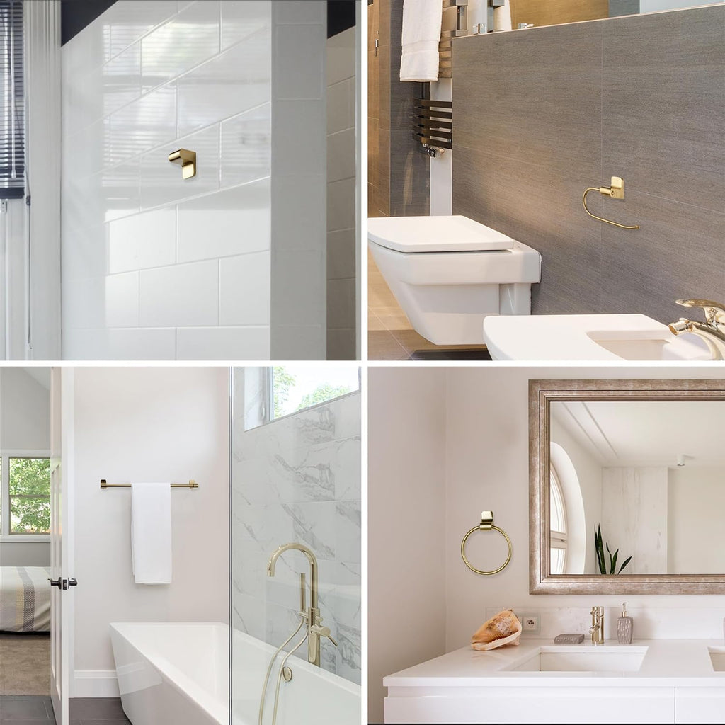 Matte Brass Bathroom Accessory Vanity Light Set