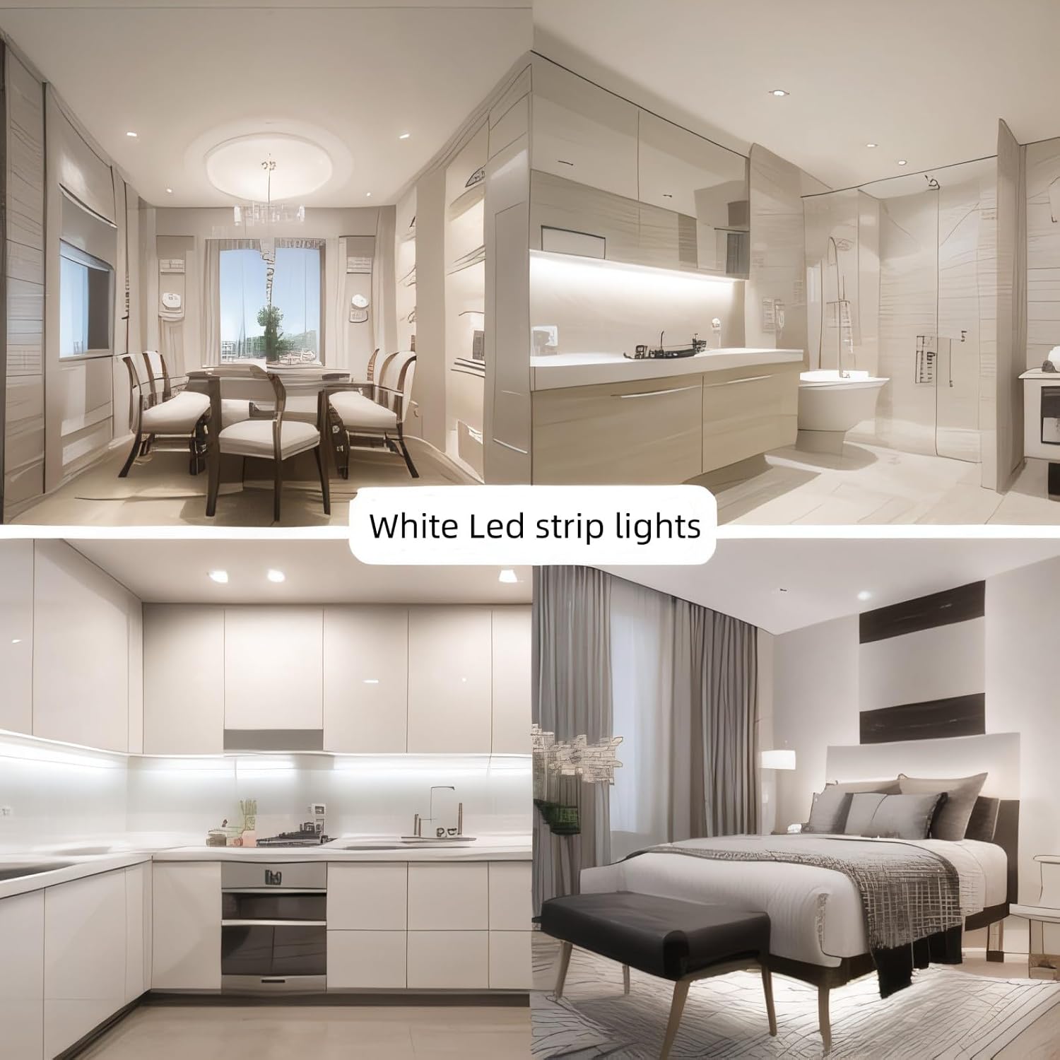 Dimmable Flexible Bright White LED Light Strips