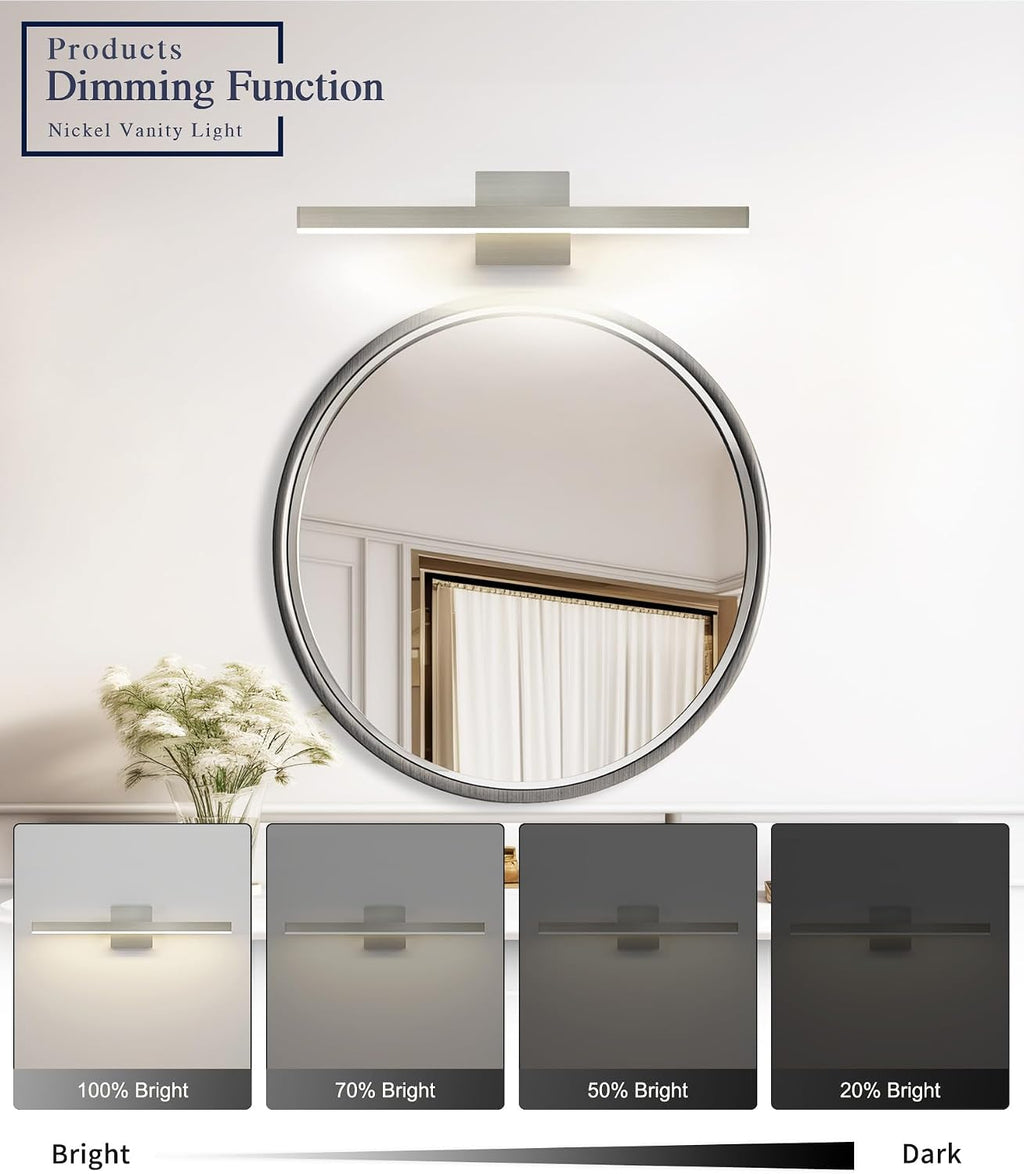 Brushed Nickel Modern Bathroom Vanity Light Fixture