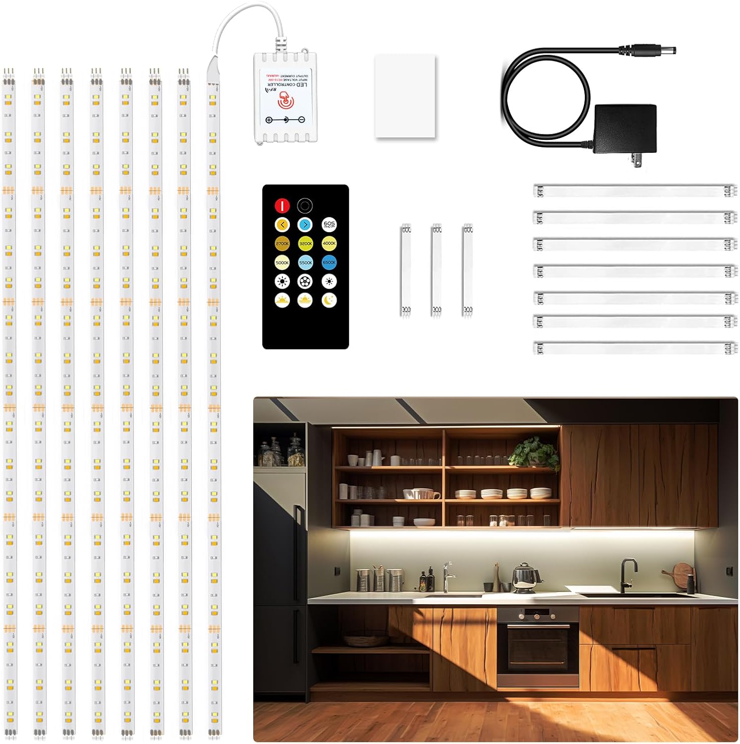 Remote‑Controlled LED Under Cabinet Lighting Kit