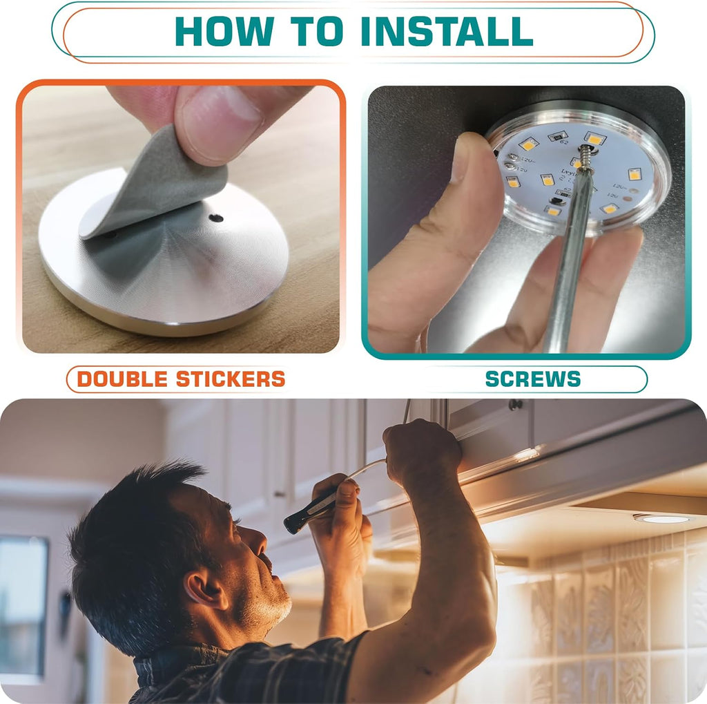Dimmable Linkable LED Under Cabinet Puck Lights