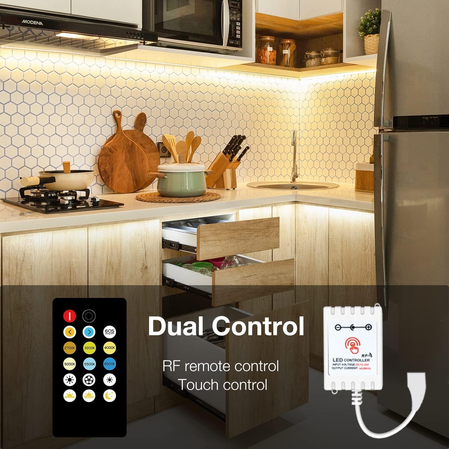 Dimmable LED Under Cabinet Lighting Kit