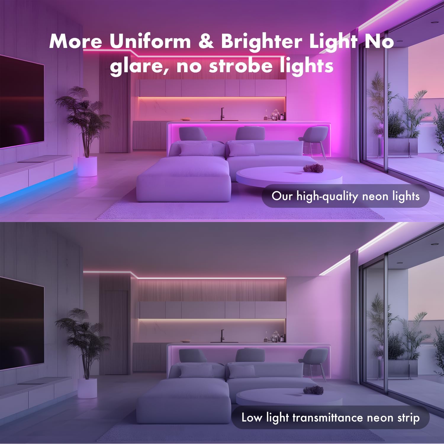 RGB Dimmable Neon LED Rope Lights Strip