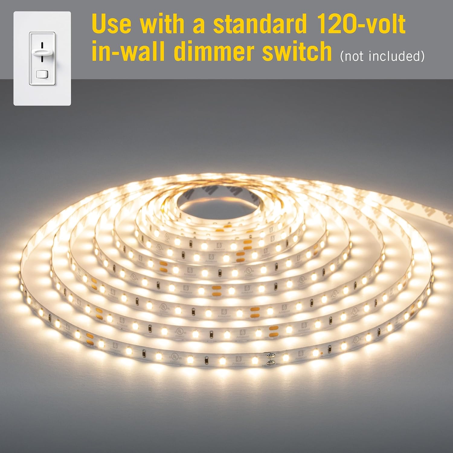 Dimmable Warm White LED Tape Light Kit