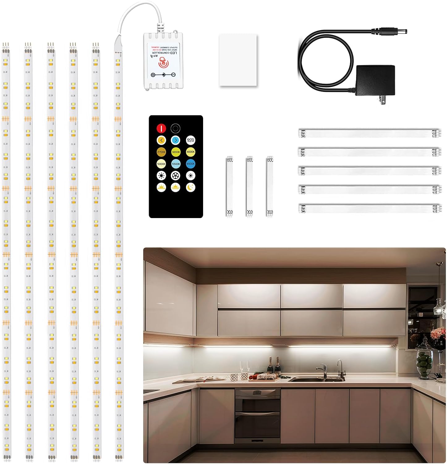 Dimmable LED Under Cabinet Lighting Kit