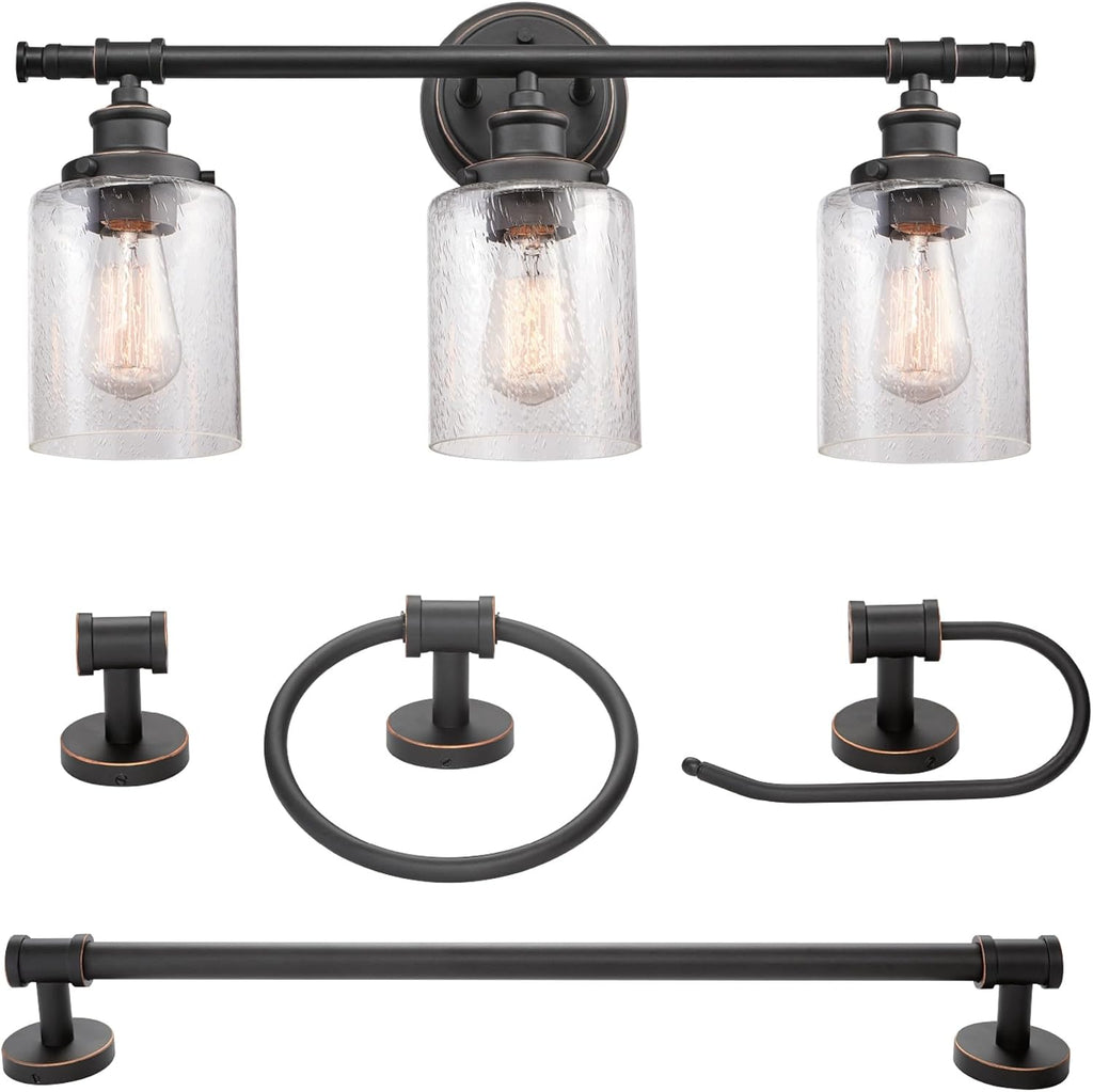 Bronze Bathroom Vanity Light Accessory Set