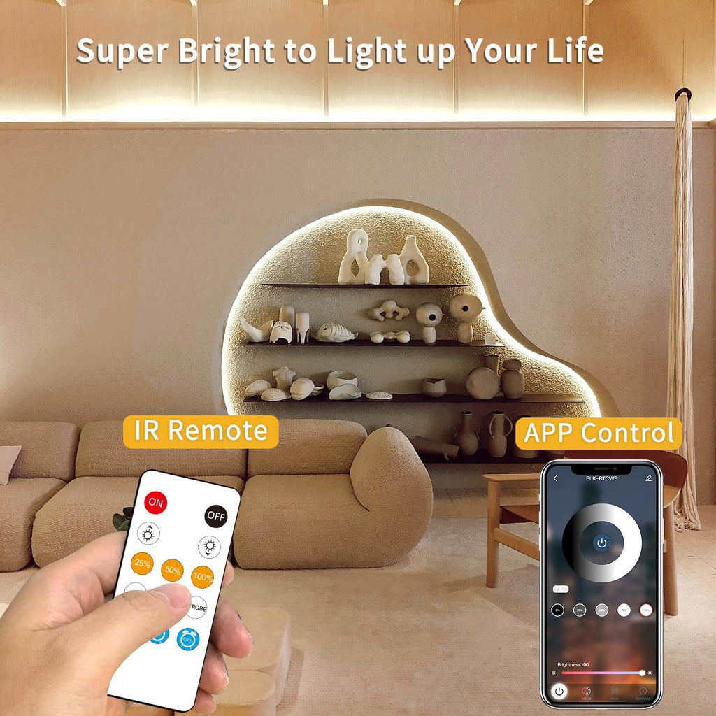 Dimmable Warm White COB LED Strip Lights