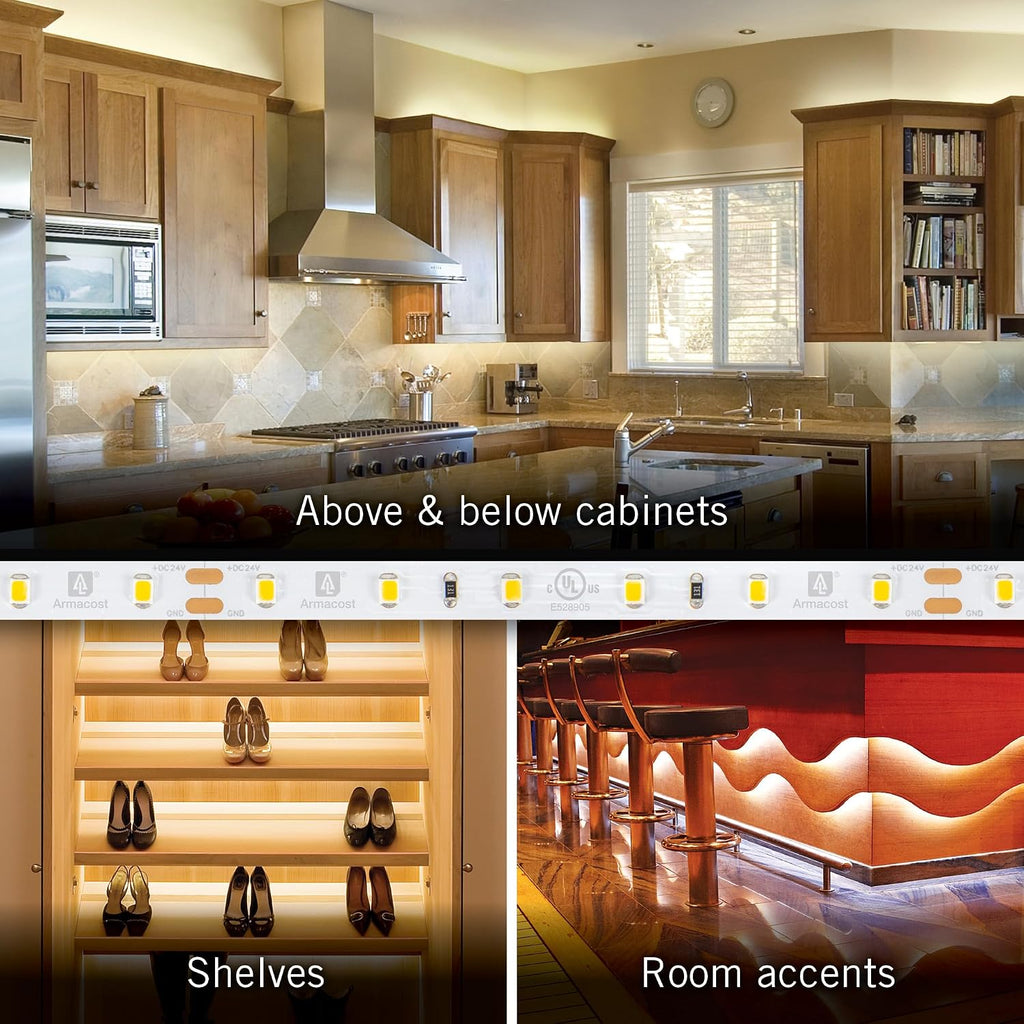 Dimmable Warm White LED Tape Light Kit