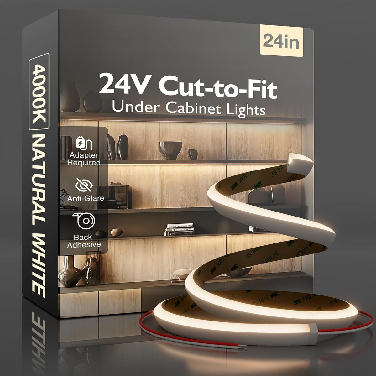 Flexible Neutral White Hardwired LED Cabinet Lights